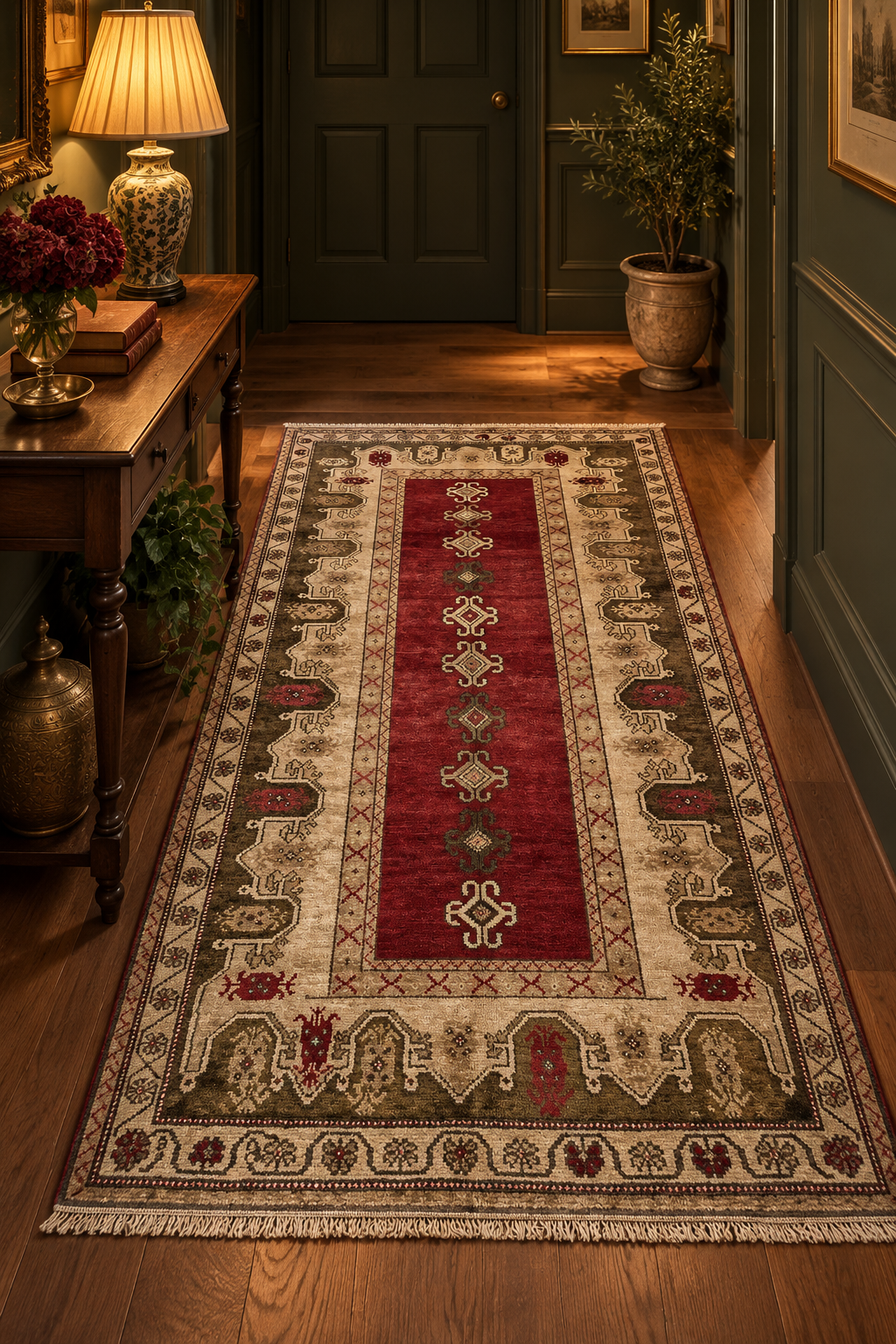 Antique Turkish Milas Rug – Red · 130 × 240 cm