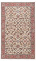 Vintage ivory and rose Turkish rug, 153 × 255 cm