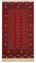 Red Turkmen Bukhara rug, 127 × 220 cm