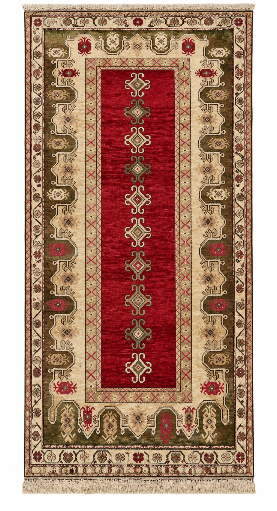 Antique Turkish Milas Rug – Red · 130 × 240 cm