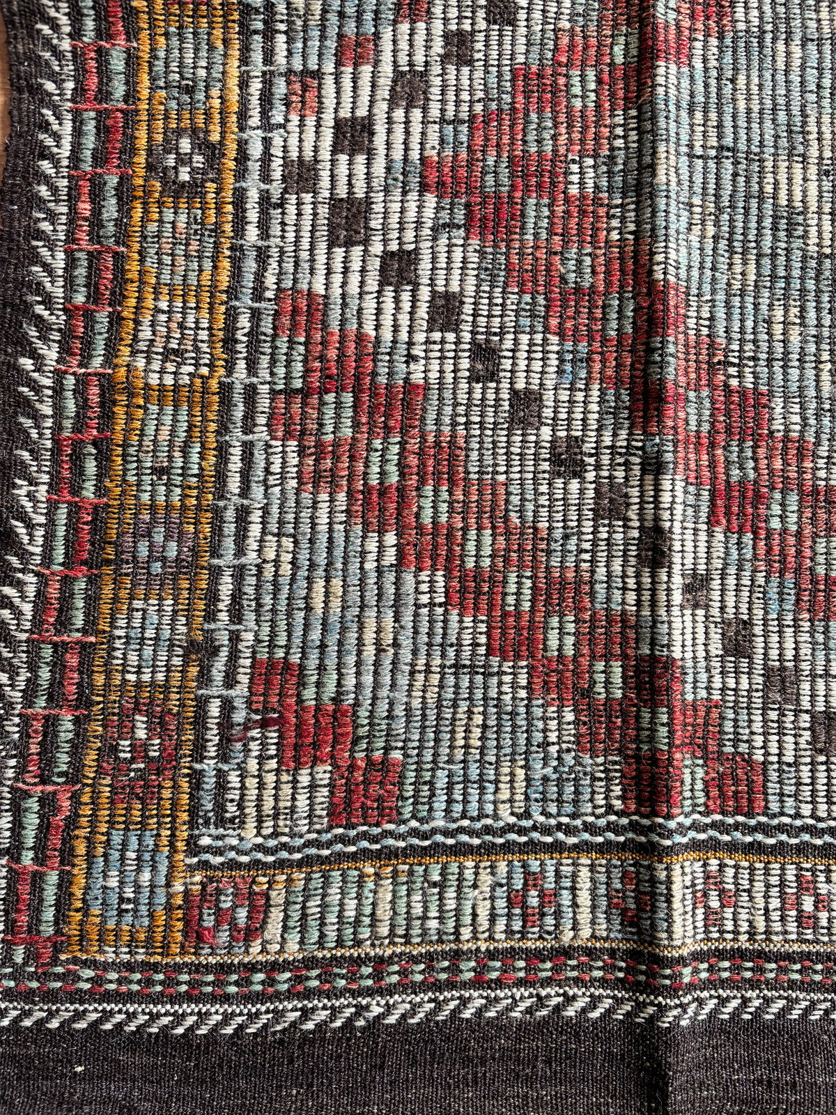 Vintage Balıkesir Cicim Kilim, Pale Blue & Red, 195 × 343 cm – detail view 6