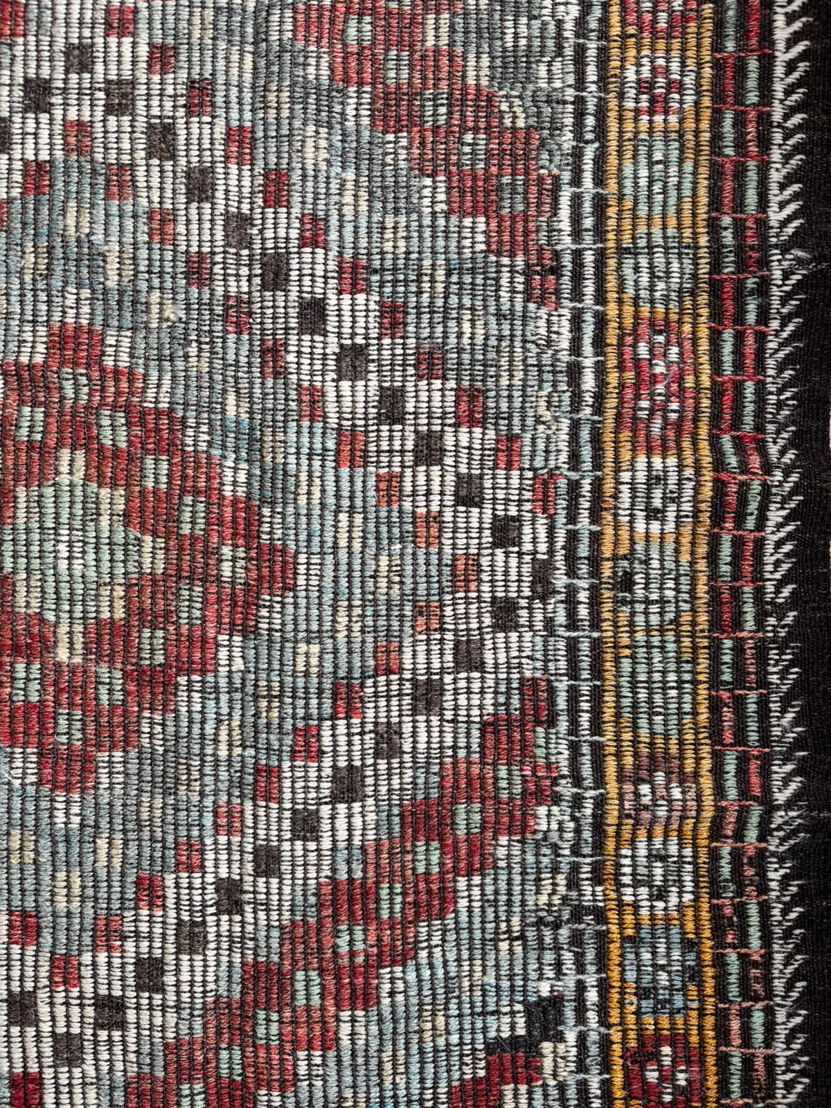 Vintage Balıkesir Cicim Kilim, Pale Blue & Red, 195 × 343 cm – detail view 5