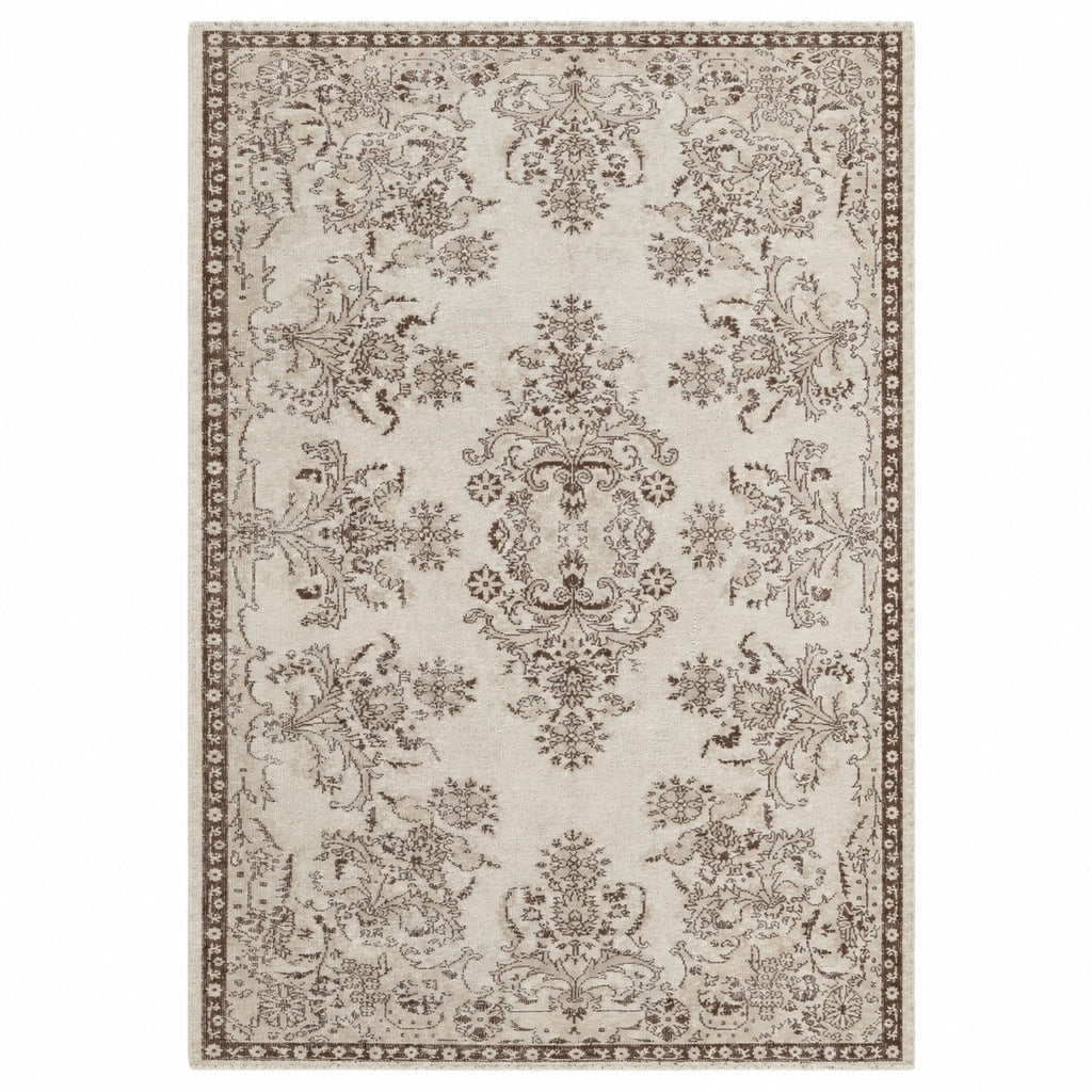 Vintage Turkish Rug, Ivory, 183 × 278 cm