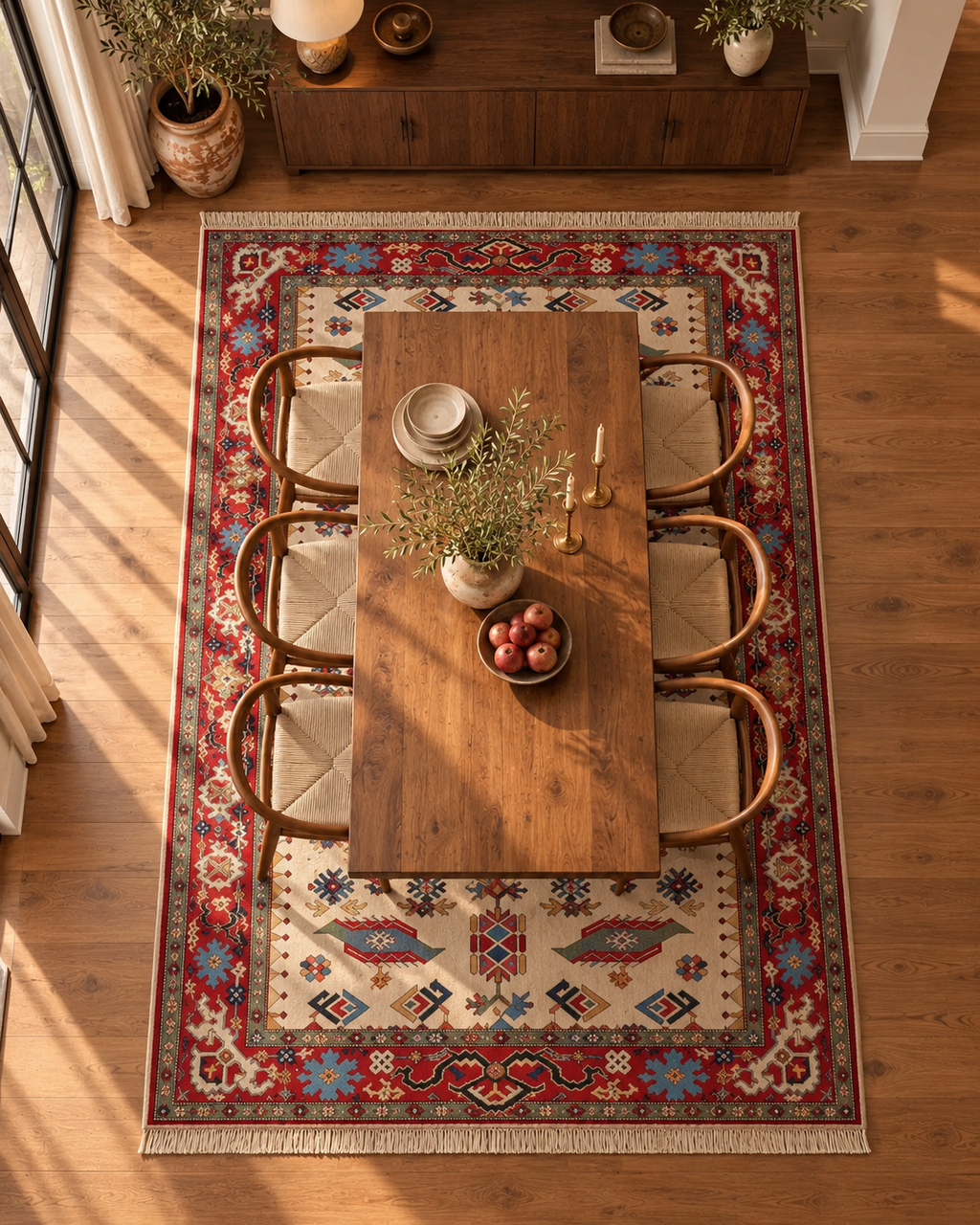 Antique Turkish Yörük Rug – Beige · 206 × 274 cm