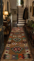 Handwoven Anatolian Kilim Runner – 97x280 cm – Wool Tribal Rug – Vintage Geometric Design