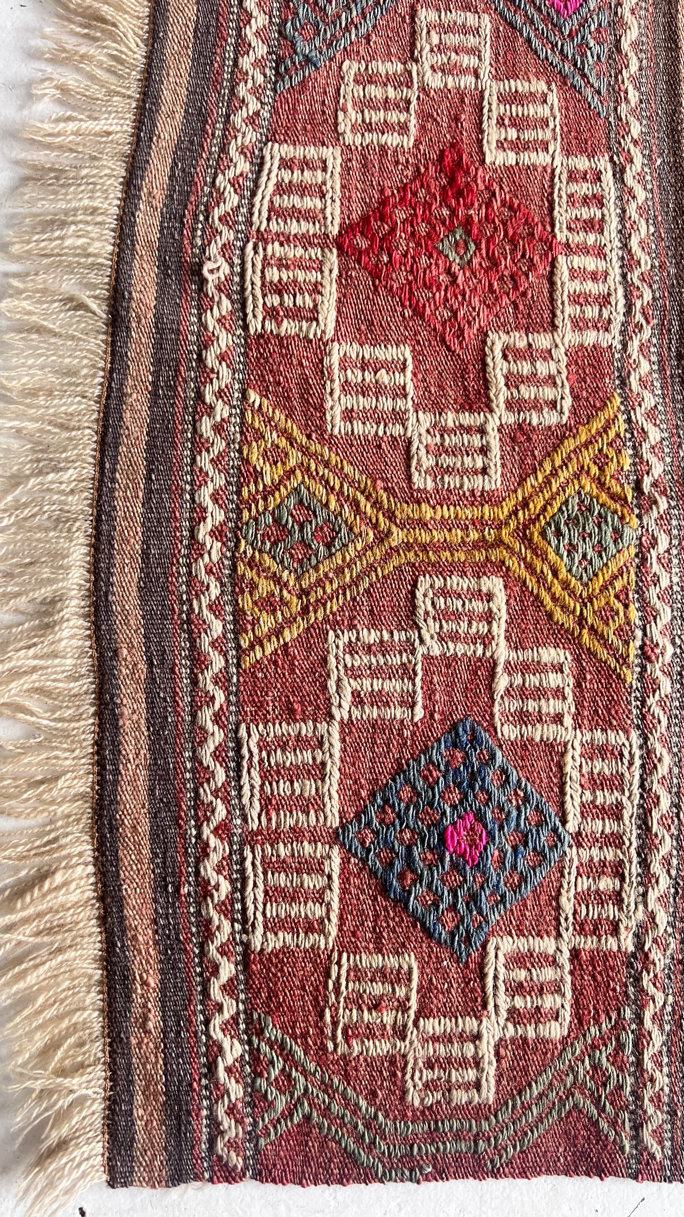 Vintage Turkish Cicim Kilim 163x181 cm – Handwoven Wool Rug – Tribal Bohemian Flatweave