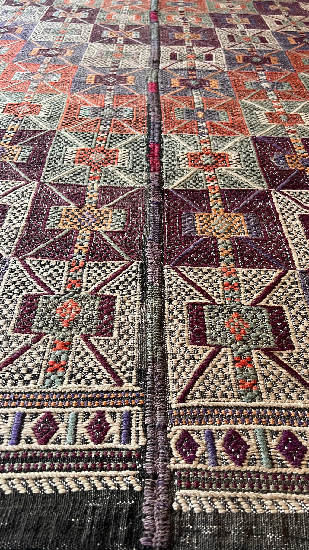 Handwoven Turkish Cicim Kilim – 197 × 228 cm – Vintage Tribal Wool Rug