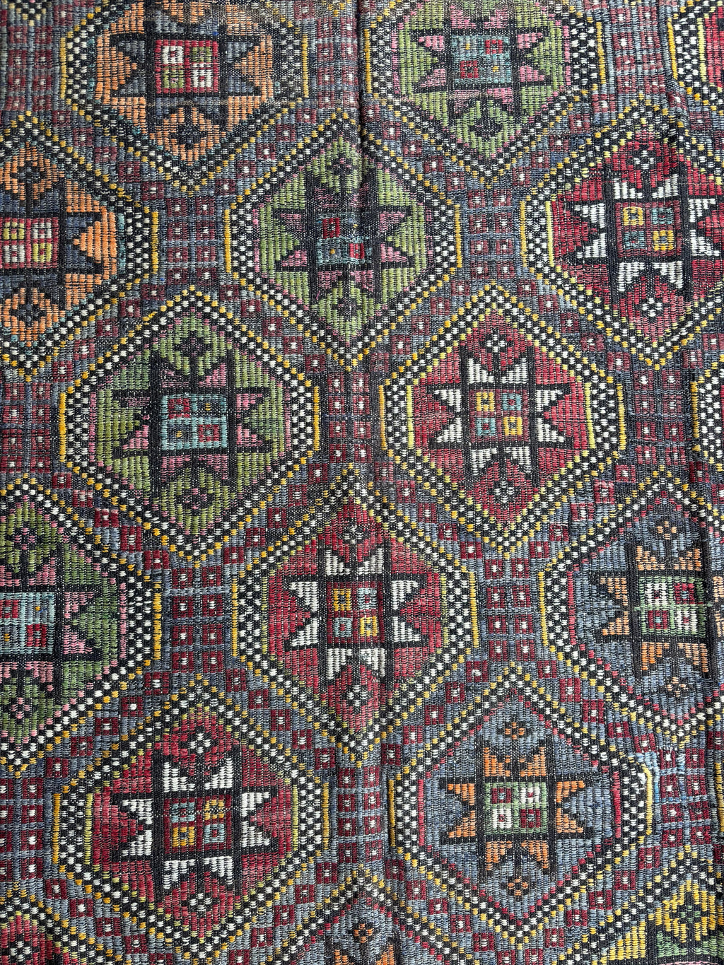 Vintage Balıkesir Cicim Kilim, Multicolour, 207 × 326 cm – detail view 6