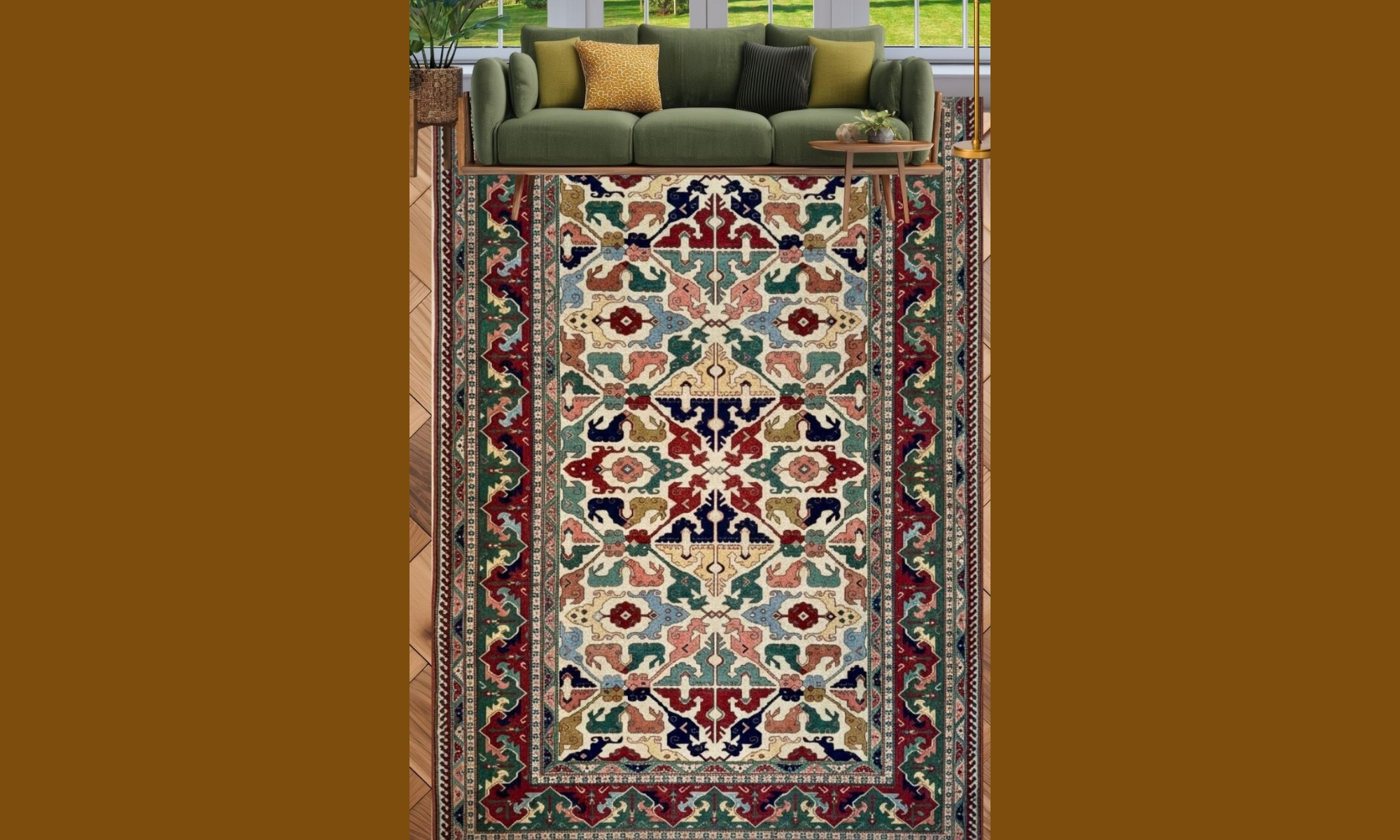 Turkish Yoruk Handwoven Wool Rug – 233×285 cm | Anatolian Tribal Carpet