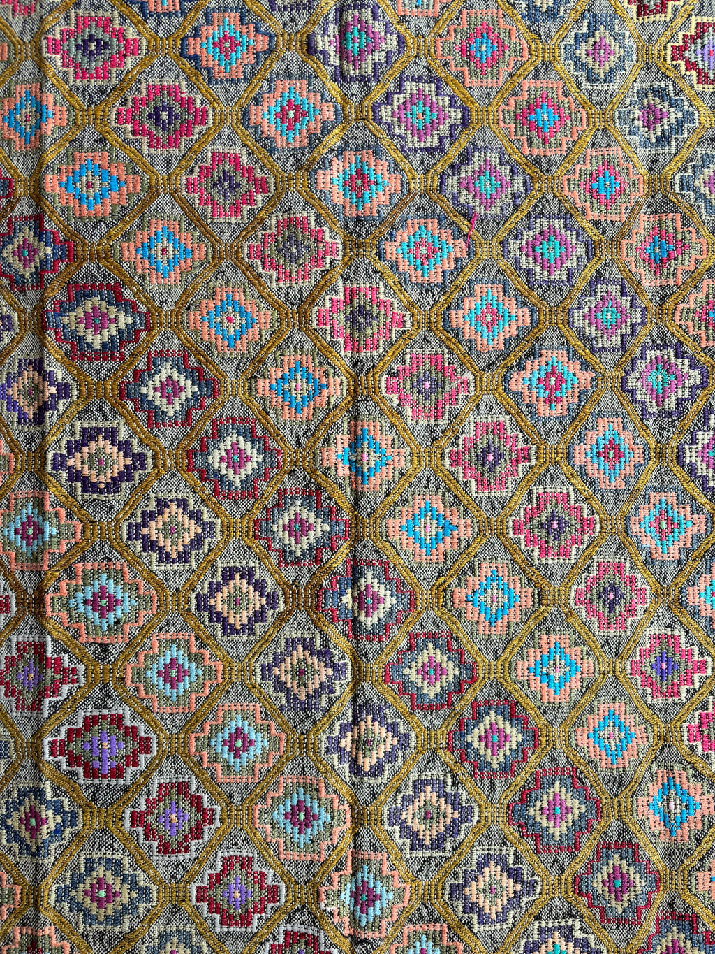 Vintage Kepsut Cicim Kilim, Multicolour, 183 × 238 cm – detail view 3