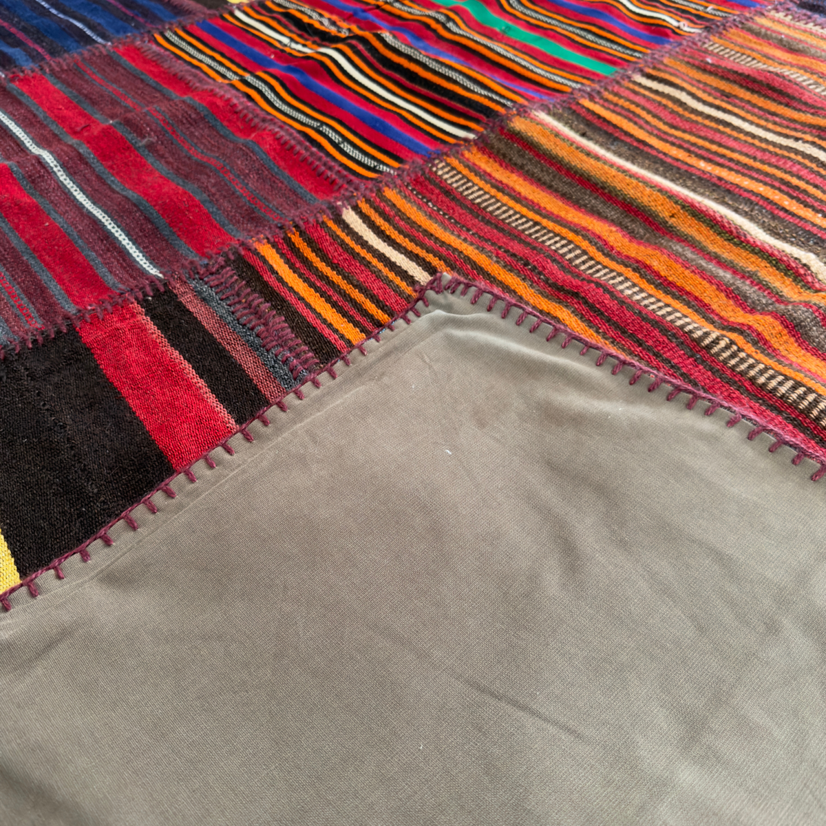 Patchwork Kilim Rug, Multicolour, 201 × 298 cm – detail view 6