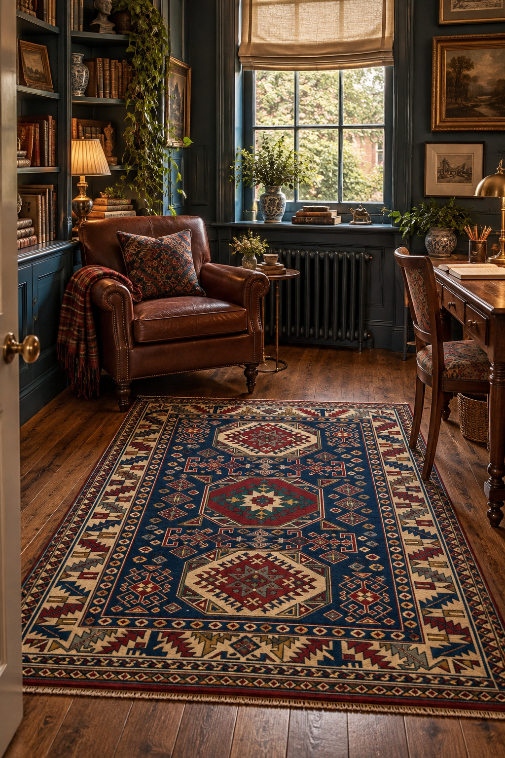Turkish Sultanhanı Rug – Blue · 125 × 190 cm