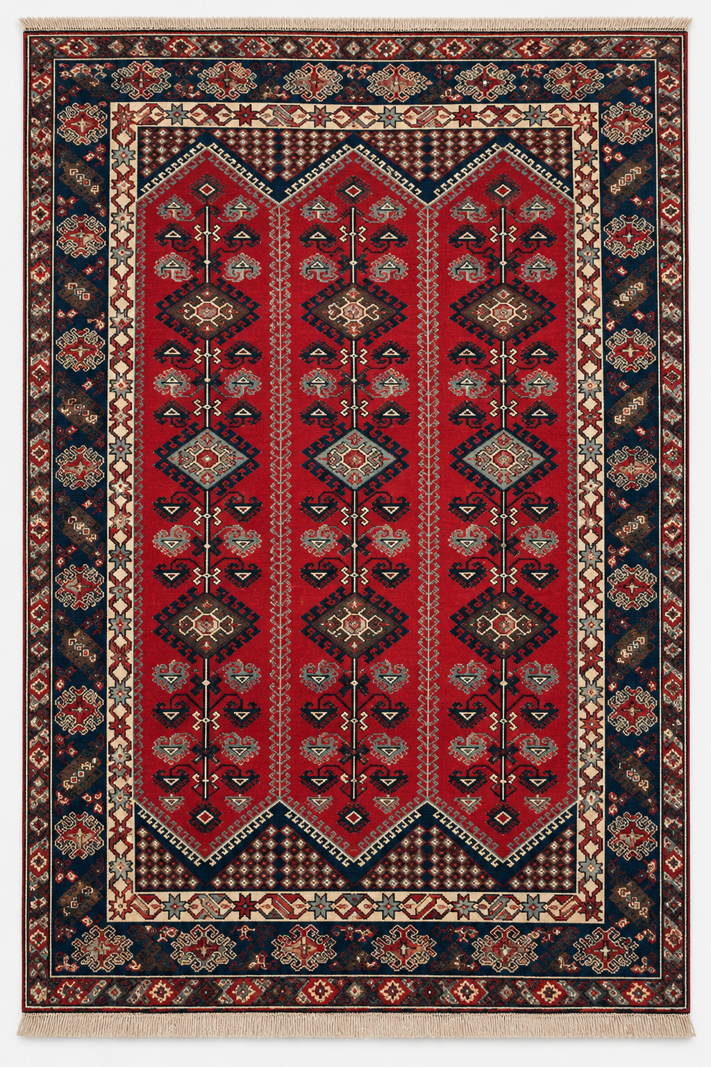 Turkish Döşemealtı Rug, Red Navy, 200 × 300 cm