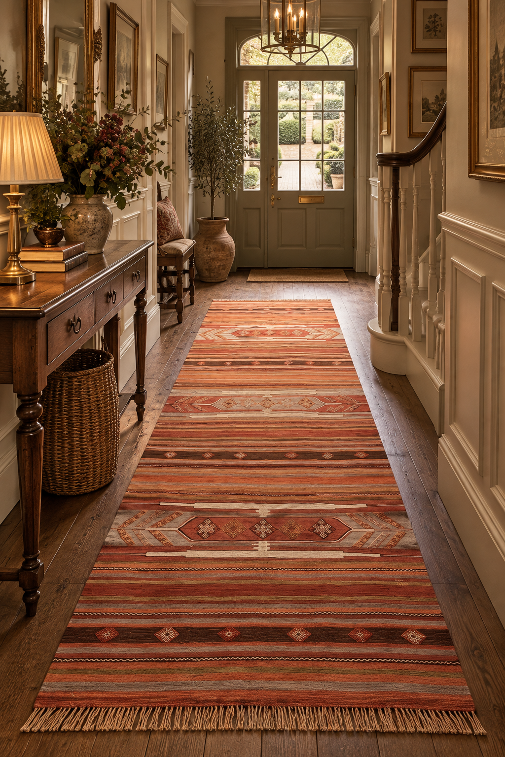 Sivas Kilim Wide Runner – Terracotta · 151 × 325 cm