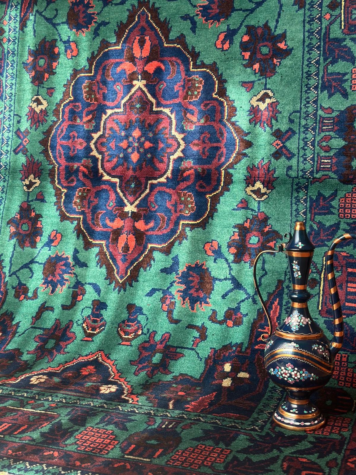 Afghan Sultani Medallion Rug – 100×150 cm | Handwoven Wool Tribal Carpet