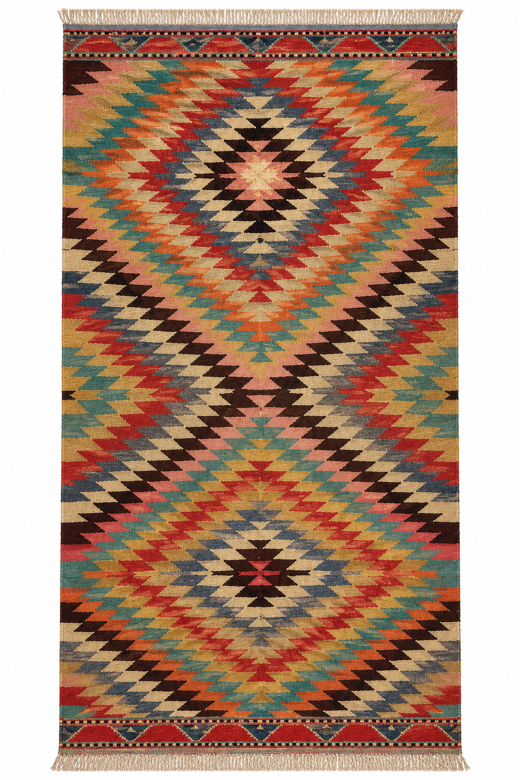 Vintage Muğla Bencik Runner Kilim, Multicolour, 129 × 250 cm