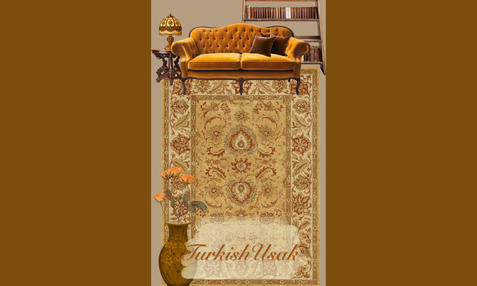Luxury Uşak Wool Rug – 220×330 cm | Handwoven Turkish Carpet