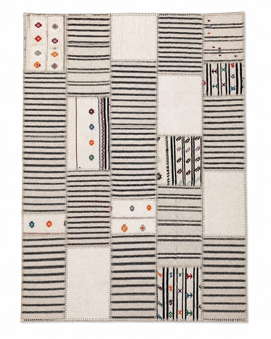 170 × 240 cm | Handmade Patchwork Wool Kilim