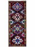 Herki Tribal Runner Rug – Burgundy · 96 × 337 cm