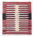 92 × 98 cm Vintage Afyon Parmaklı Kilim – Handmade Turkish Wool Carpet