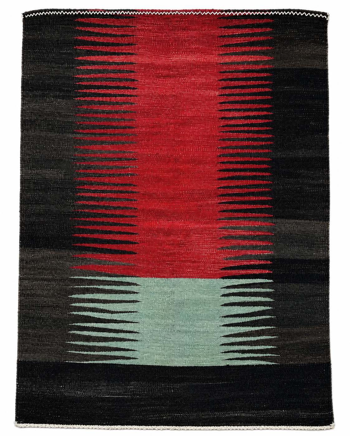 97 × 122 cm Vintage Afyon Parmaklı Kilim – Handmade Turkish Wool Carpet