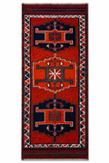 100 x 296 cm | Handmade Vintage Herki Wool Runner