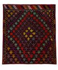 110 × 112 cm Vintage Aksaray Cicim Kilim – Handmade Turkish Wool Carpet