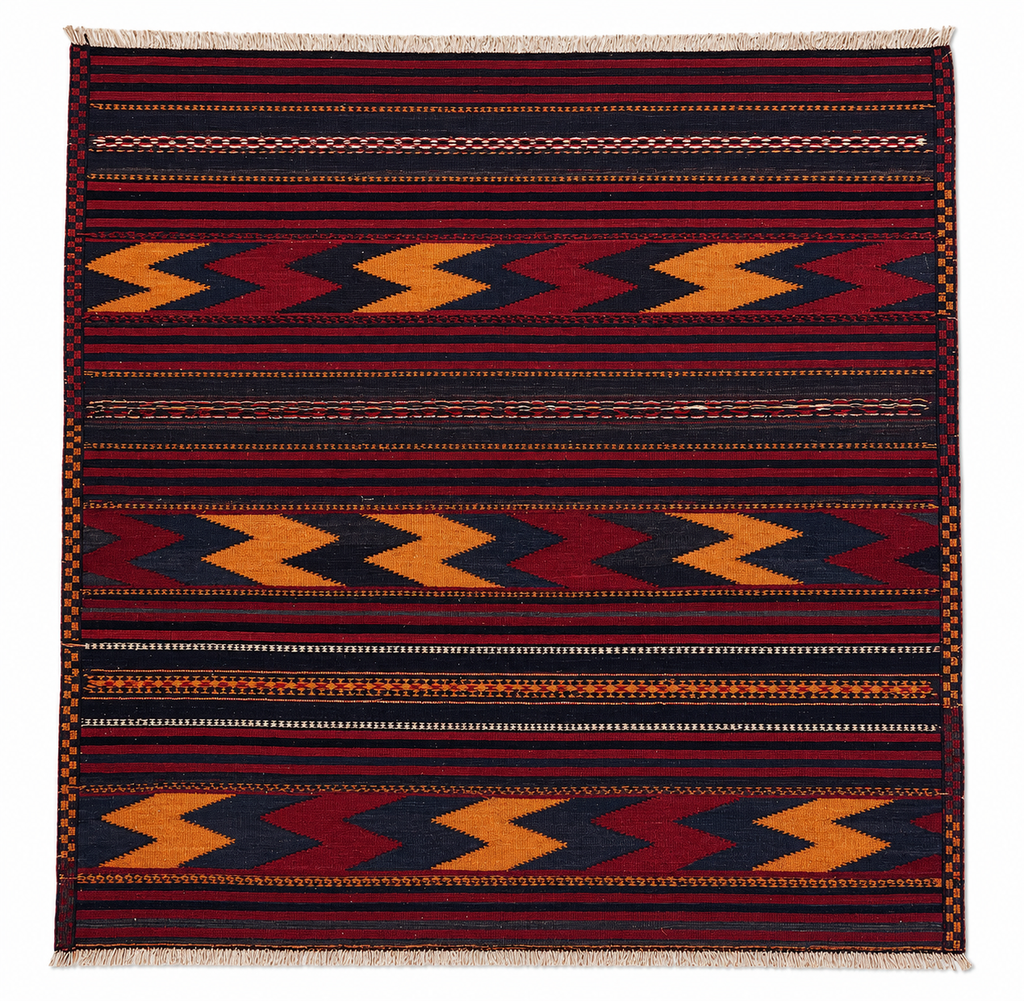 163 × 173 cm Vintage Persian Kilim – Handmade Wool Carpet