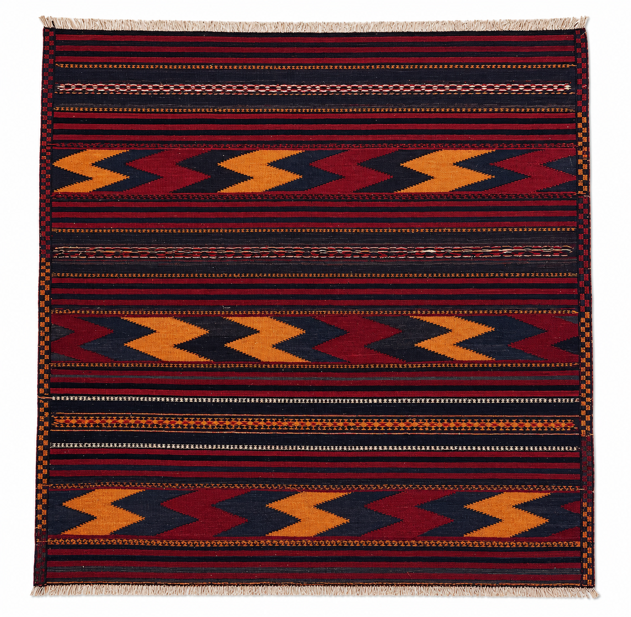 163 × 173 cm Vintage Persian Kilim – Handmade Wool Carpet
