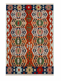 110 × 175 cm Vintage Uşak Kilim – Handmade Turkish Wool Flatweave Carpet