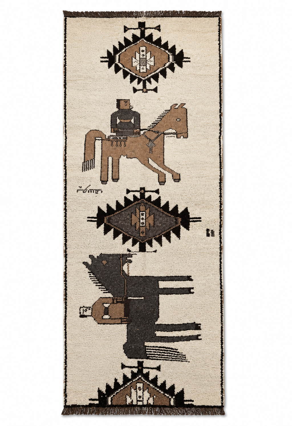 102 × 330 cm | Handmade Kurdish Figurative Tribal Runner