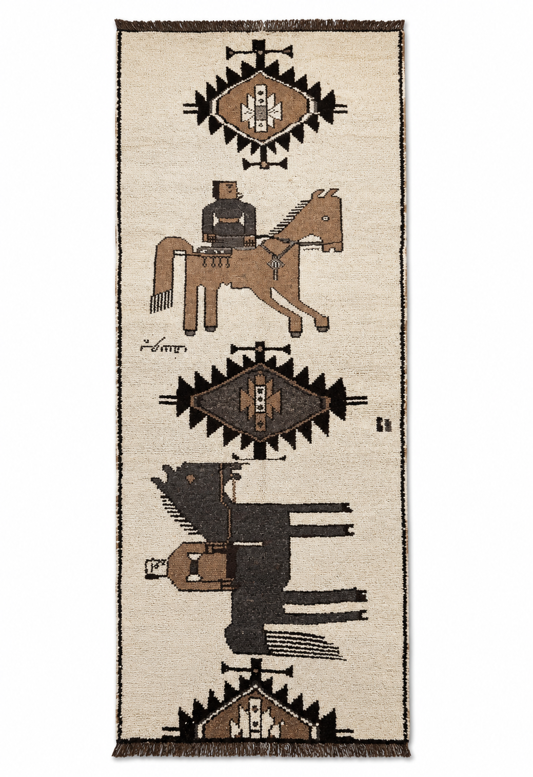 102 × 330 cm | Handmade Kurdish Figurative Tribal Runner