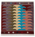 81 × 83 cm Vintage Afyon Parmaklı Kilim – Handmade Turkish Wool Carpet