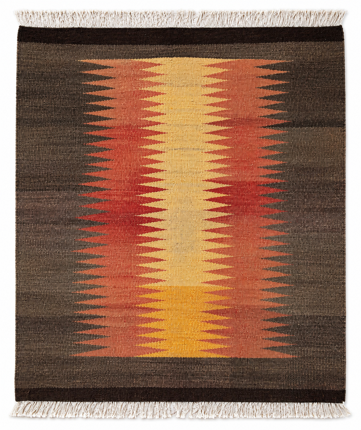 86 × 100 cm Vintage Afyon Parmaklı Kilim – Handmade Turkish Wool Carpet