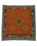 104 × 107 cm Vintage Niğde Cicim Kilim – Handmade Turkish Wool Carpet