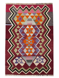 111 × 150 cm Handmade Vintage Antalya Kilim – 70–80 Year Old Turkish Wool Flatweave