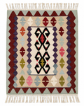 96 × 117 cm Vintage Denizli Kilim – Handmade Turkish Wool Carpet