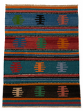 80 × 100 cm Vintage Afyon Parmaklı Kilim – Handmade Turkish Wool Carpet