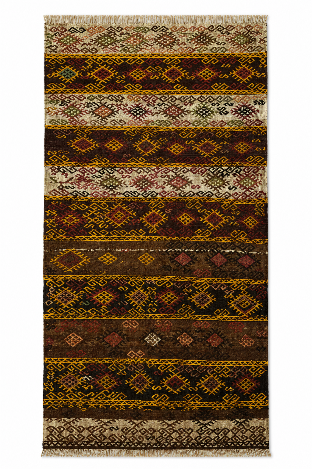 250 × 116 cm | Handmade Kars Cicim Wool Runner