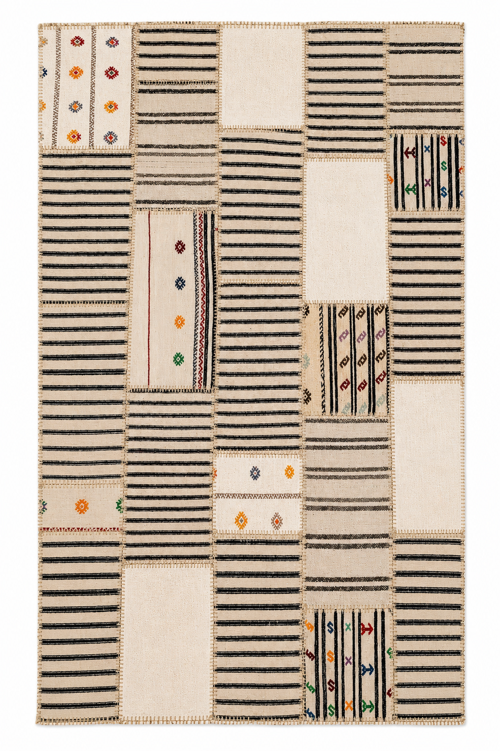 174 × 237 cm | Handmade Patchwork Wool Kilim