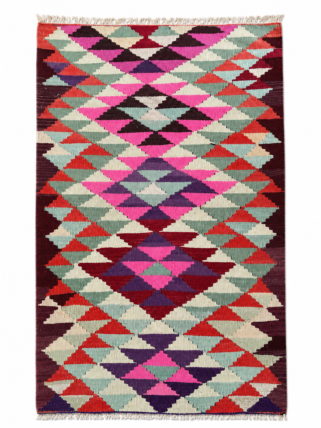 91 × 155 cm Vintage Antalya Kilim – Handmade Turkish Wool Carpet