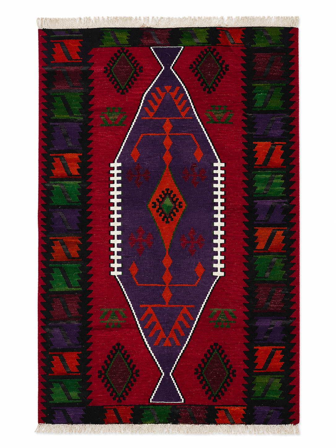 93 × 162 cm | Authentic Handmade Turkish Wool Kilim(1950–1960s)
