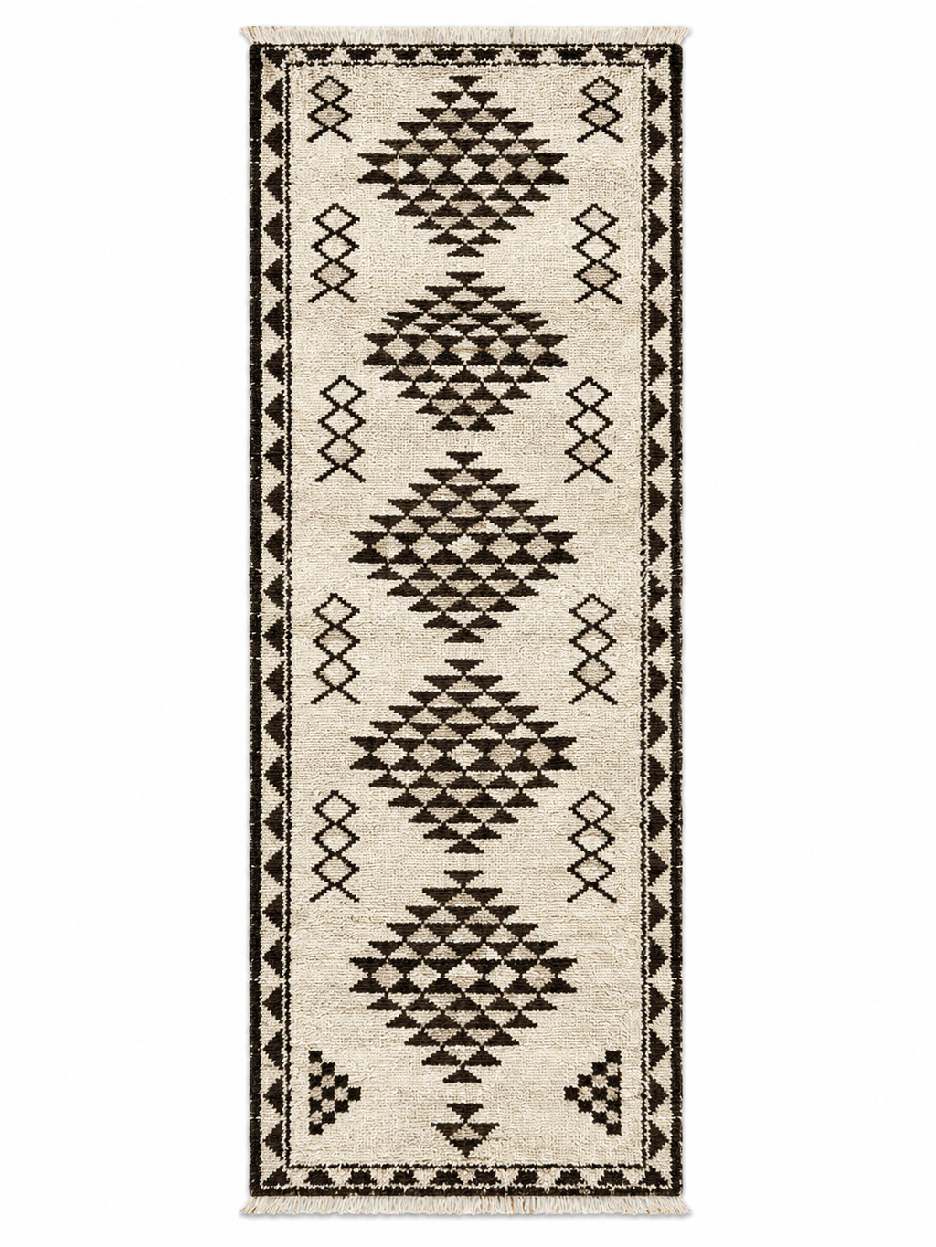 88 × 390 cm | Handmade Herki Tribal Runner Rug