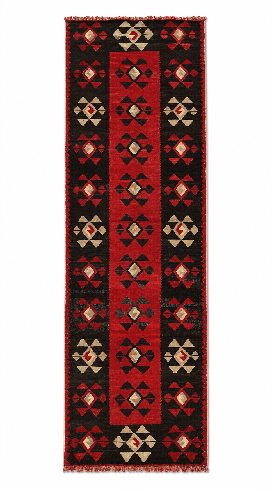 84 × 310 cm | Handmade Macedonian Manastir Wool Kilim Runner
