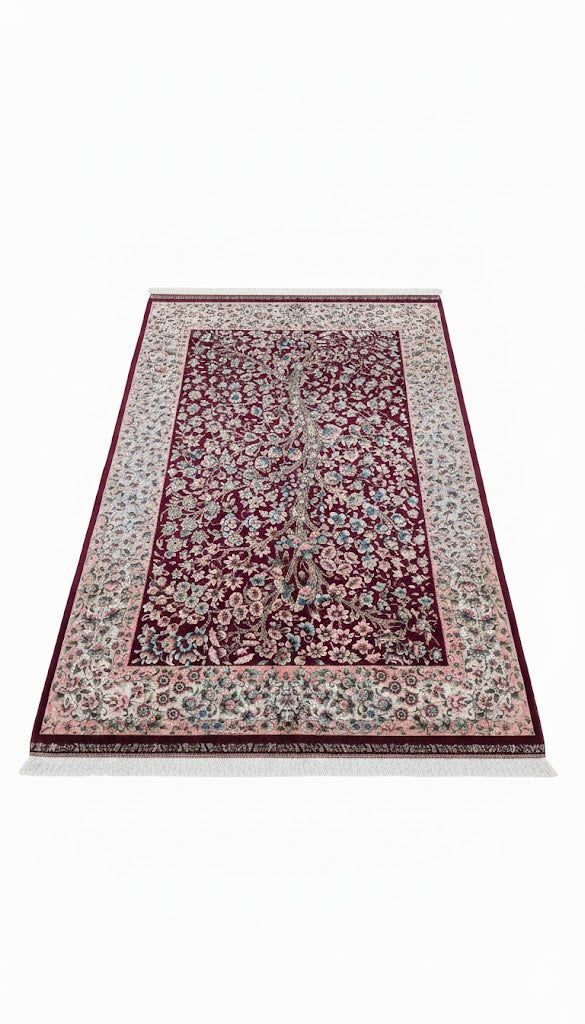 Exclusive Modal Silk Rug – 200 × 300 cm – 170 Reed Count – Luxury Persian Style Rug – Handmade Fringe