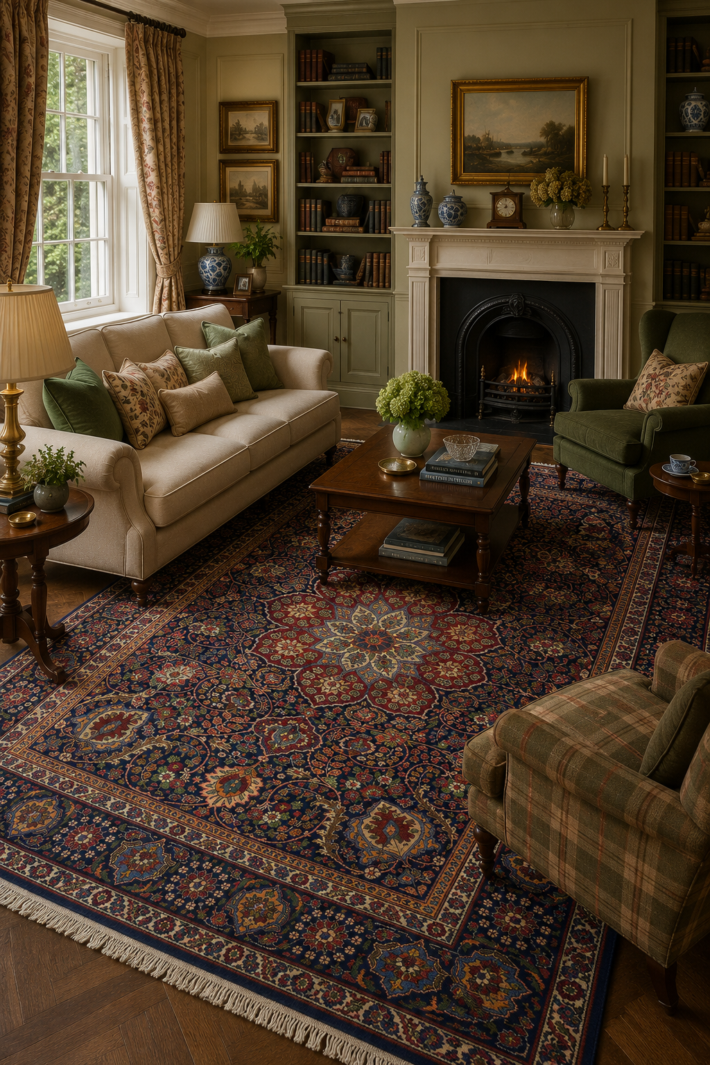 Persian Style Goy Tabriz Rug 222 × 330 cm | Handmade Wool Rug