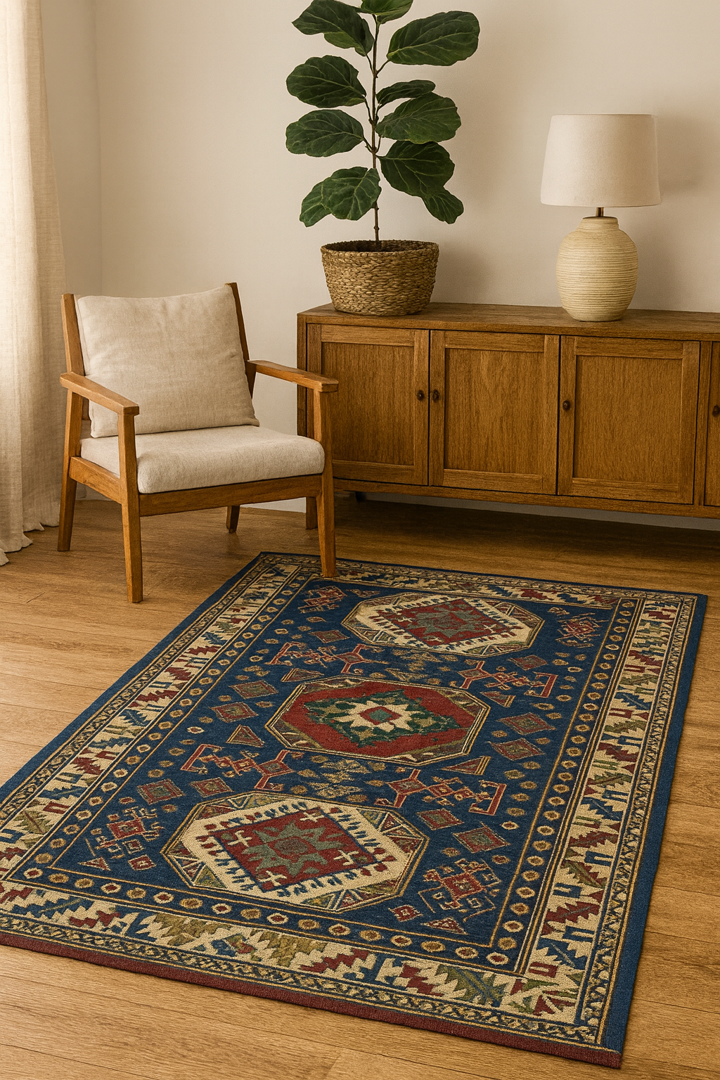 Turkish Aksaray Sultanhanı Rug – 125×190 cm | Handwoven Wool Vintage Carpet