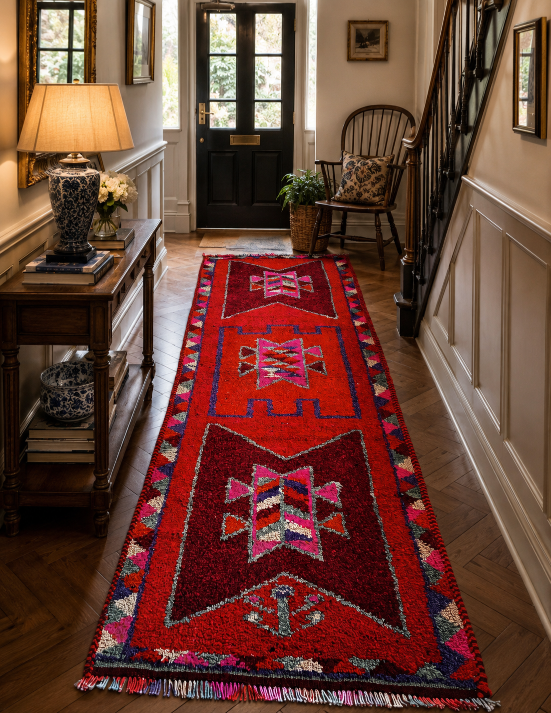96 × 311 cm | Handmade Vintage Herki Wool Runner