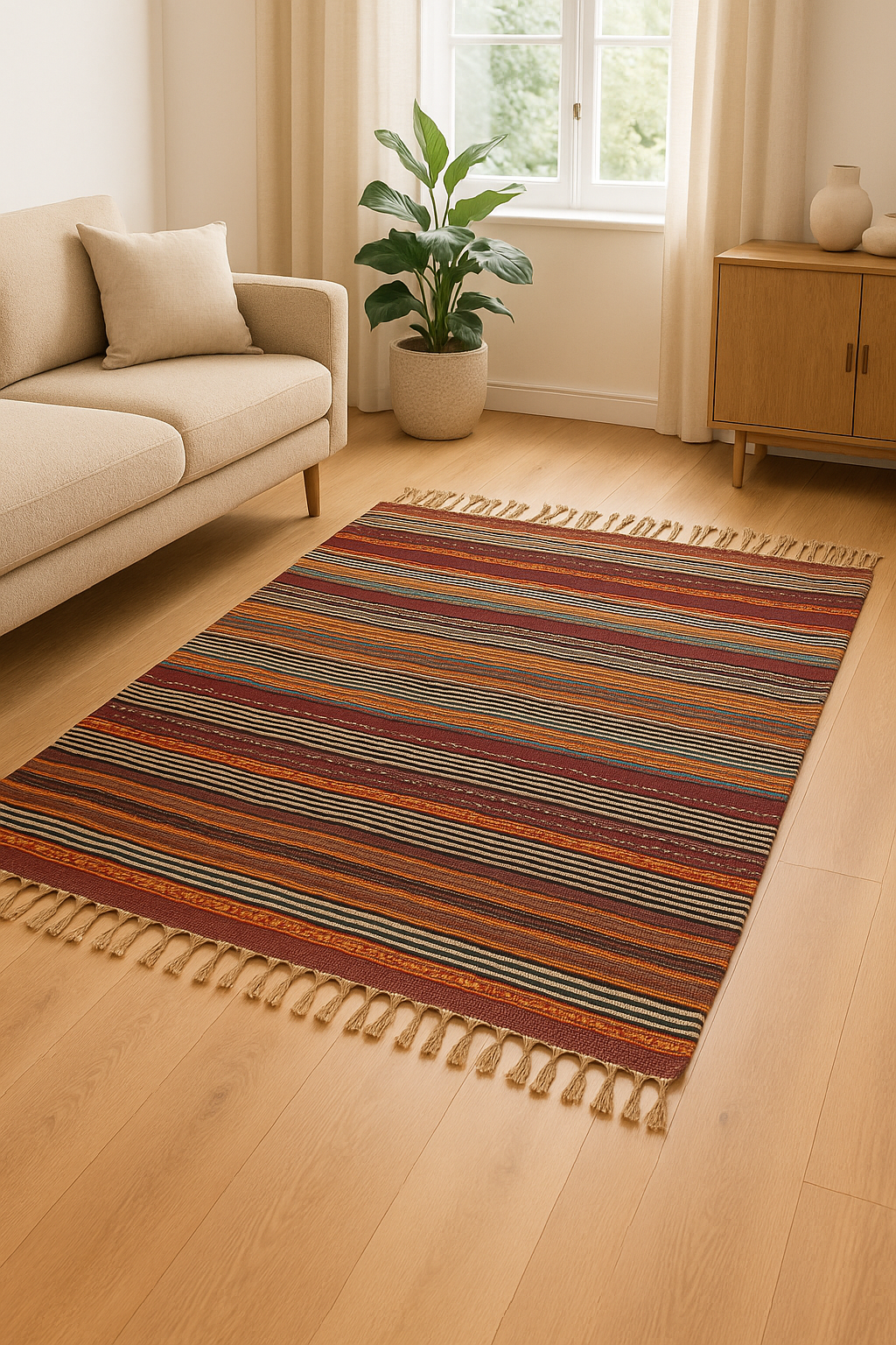 Turkish Vintage Kilim Rug – 127 × 180 cm | Handmade Wool Flatweave