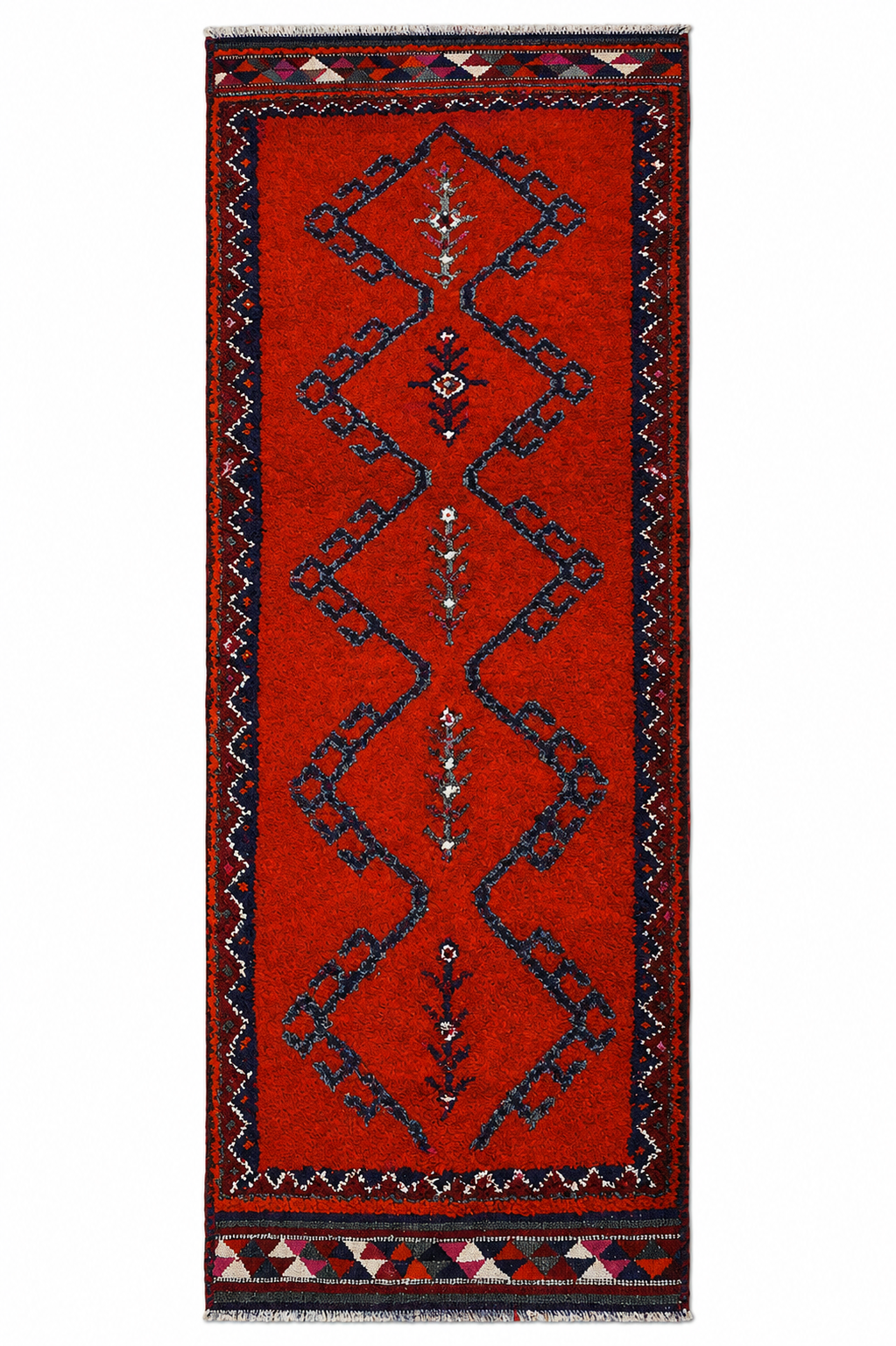 96 × 305 cm | Handmade Vintage Herki Wool Runner